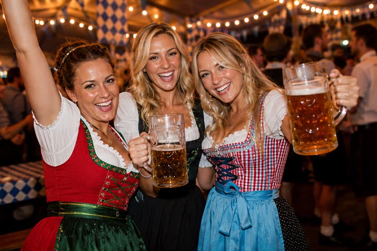 Gäster som firar på Stockholm Oktoberfest